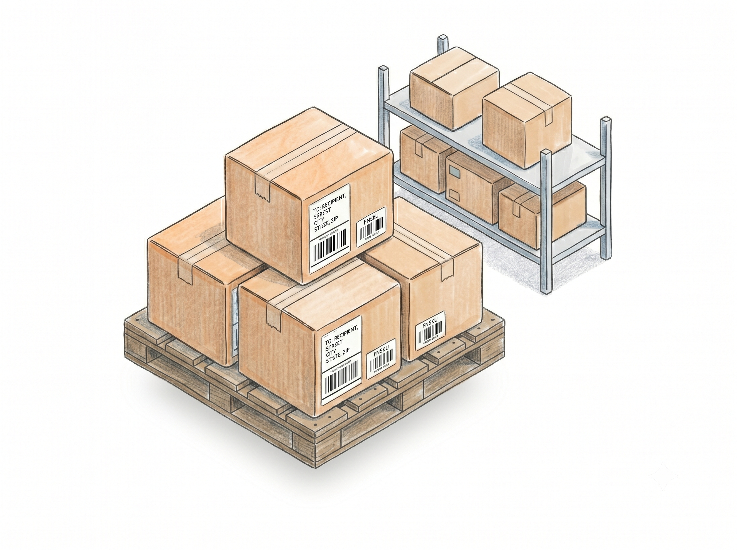 FBA box labels merged and sorted by SKU