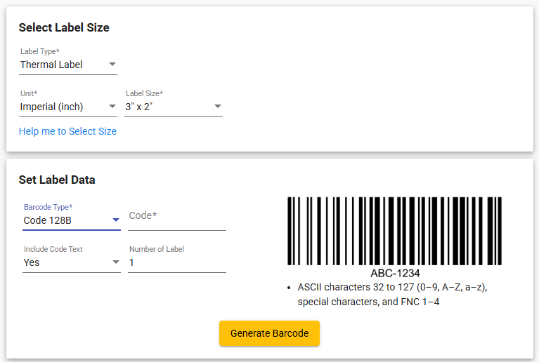 Barcode Label Maker Steps