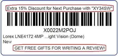 Free text label example - promotions