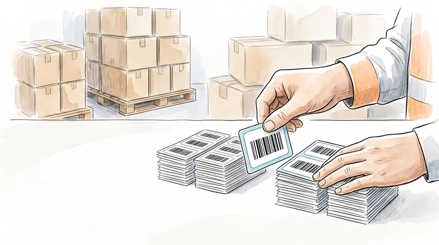 FNSKU separator label between Amazon FBA product label groups