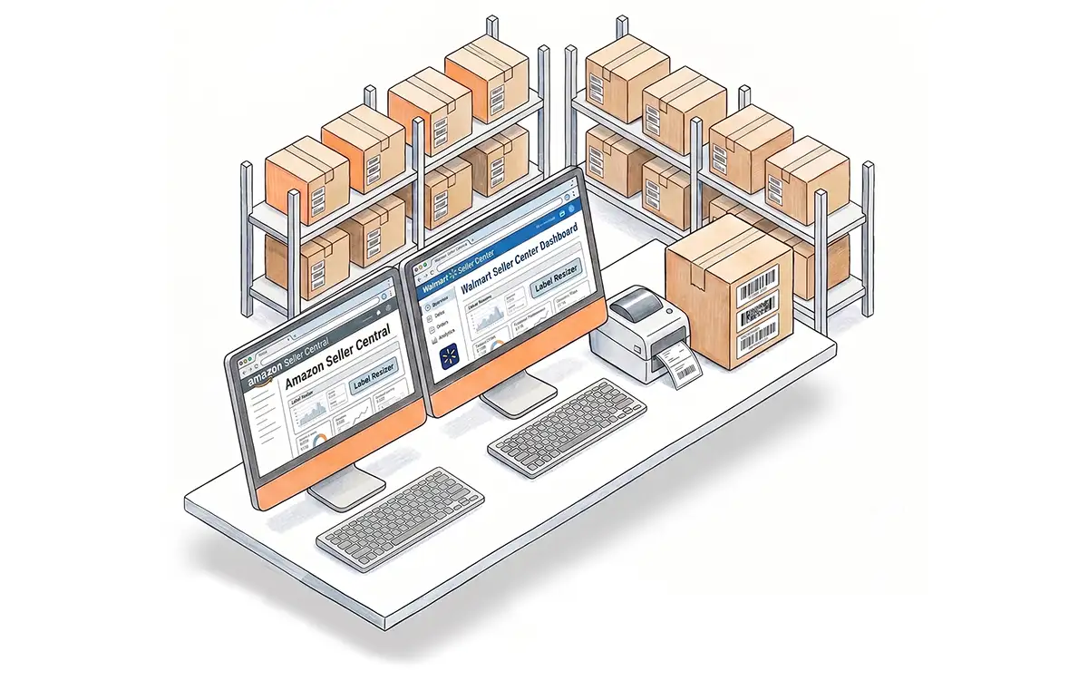 LAbel Resizer Solution for AMaozn FBA and Walmart WFS