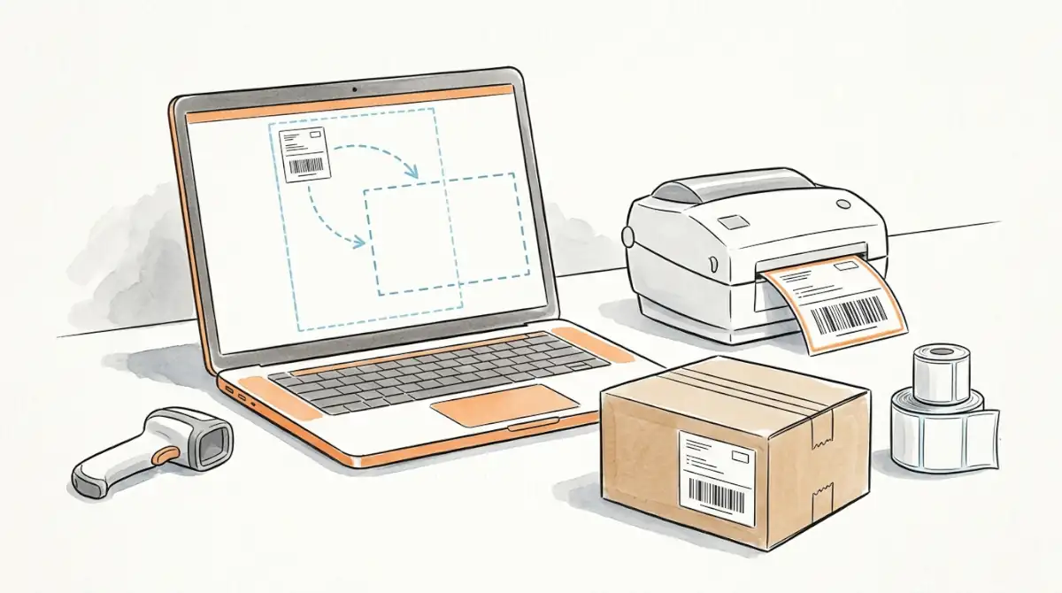 PDF shipping label resized to fit a 4x6 thermal label for FBA prep