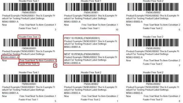 FBA UP labels printed with inkjet printer