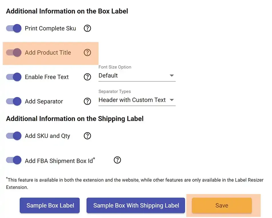 Add product title setting