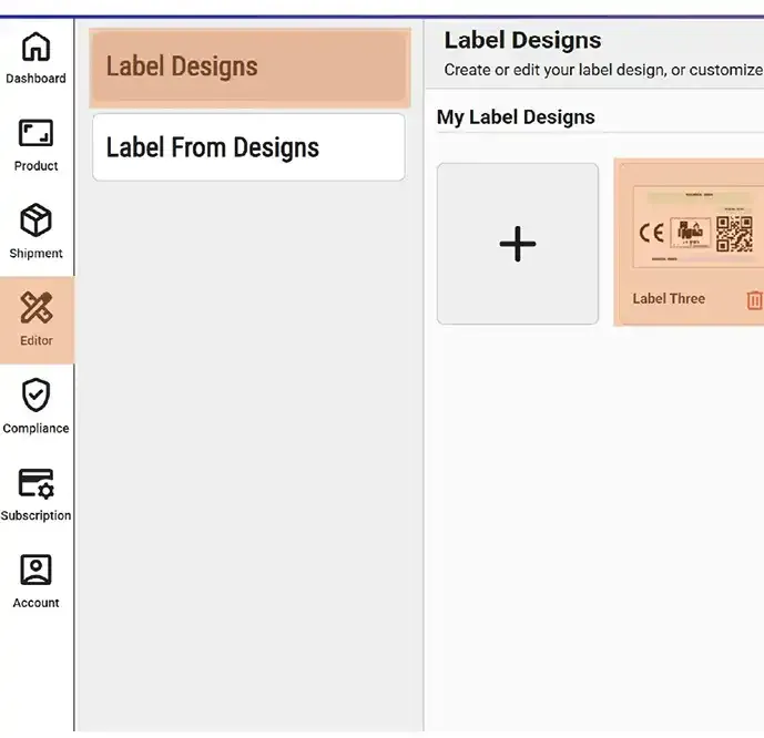 Edit label design