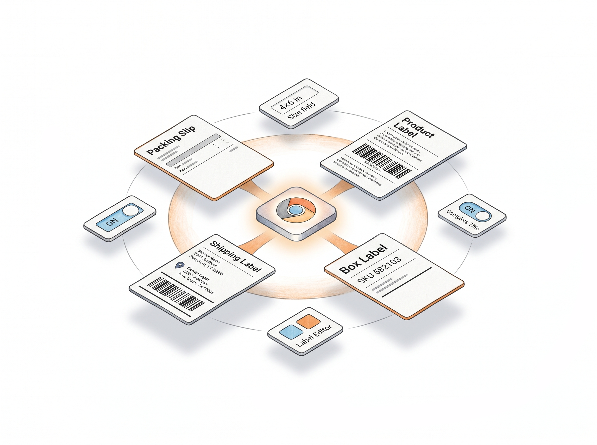 Label Resizer extension settings showing label customization options