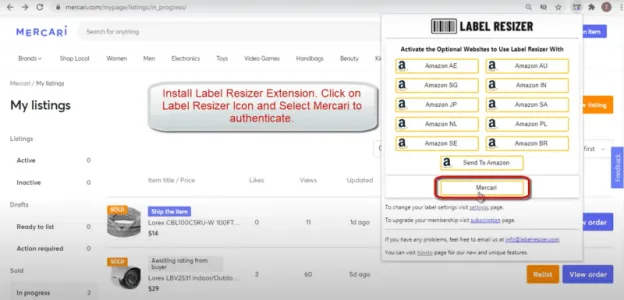 Install Label Resizer Extension