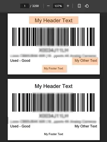 Free text result