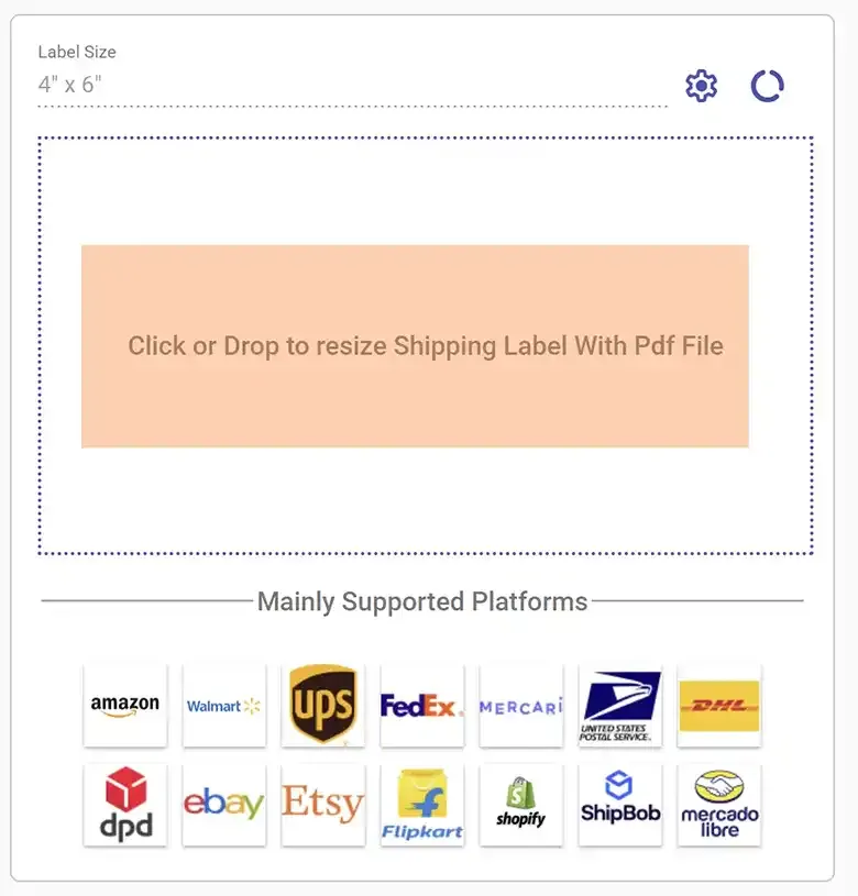 Upload shipping label PDF