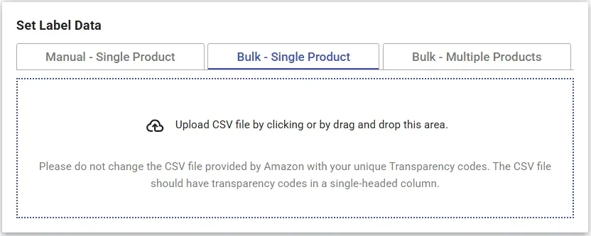 Bulk CSV upload
