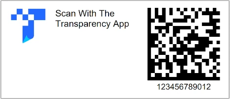 Amazon Transparency Label 0.75" × 1.75" Rectangle