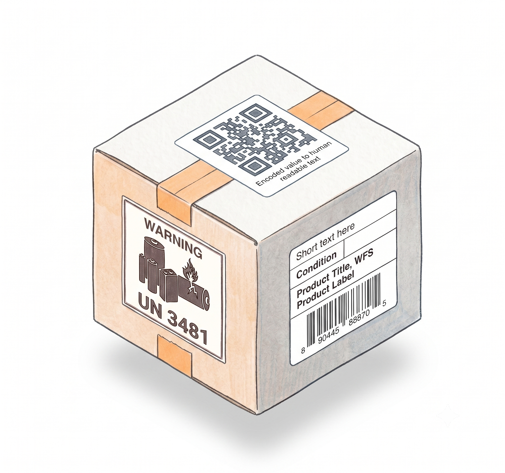 Barcode and warning labels for e-commerce sellers