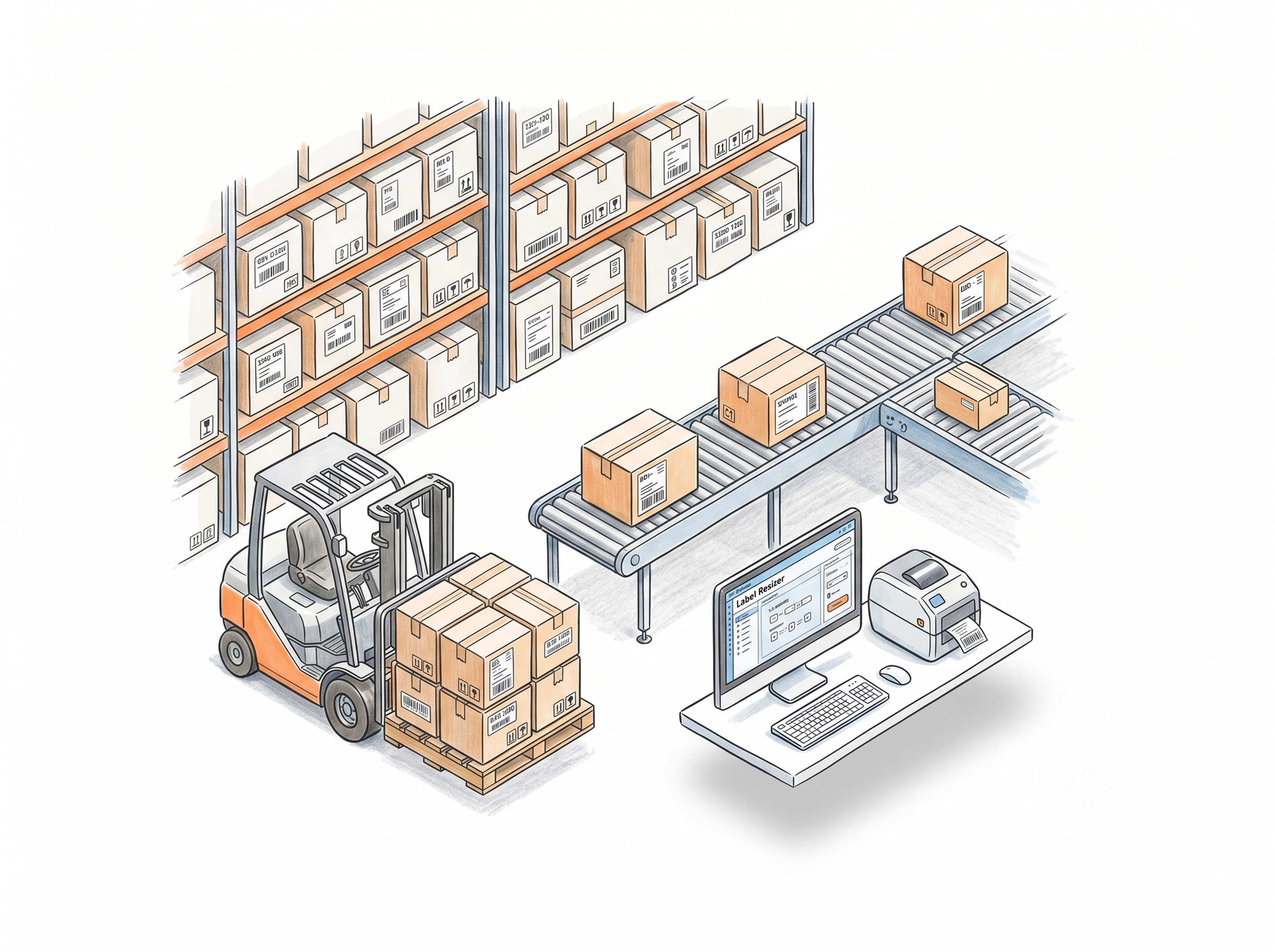 Label Resizer managing FBA box label merge and bulk label generation for warehouse operations