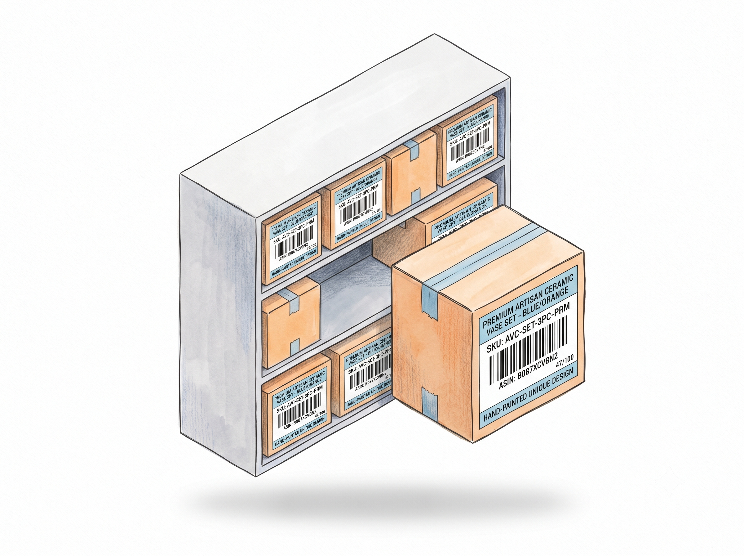 Labels enriched with product title, SKU, numbering and custom text