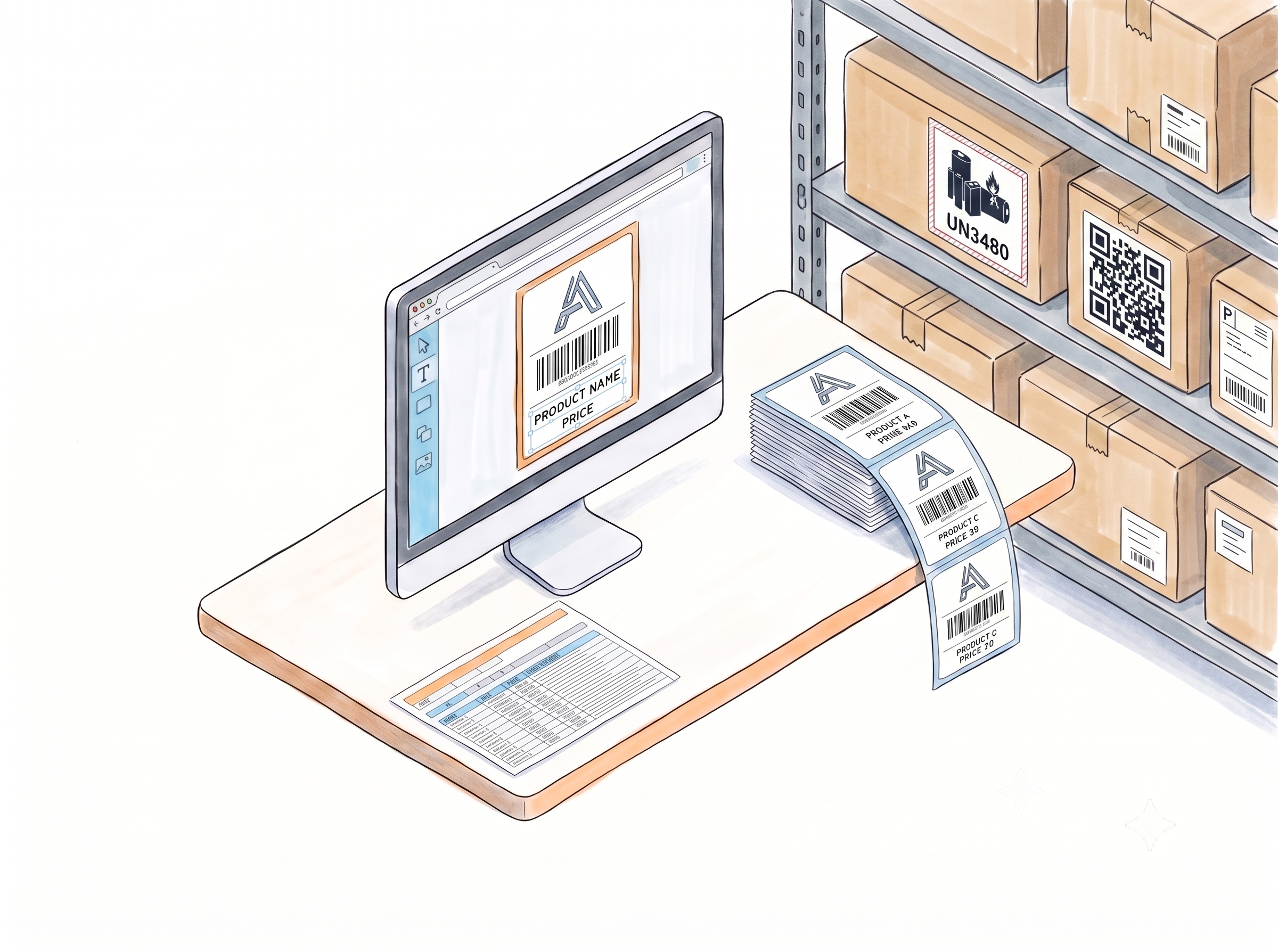 Bulk label generation from spreadsheet and API integration
