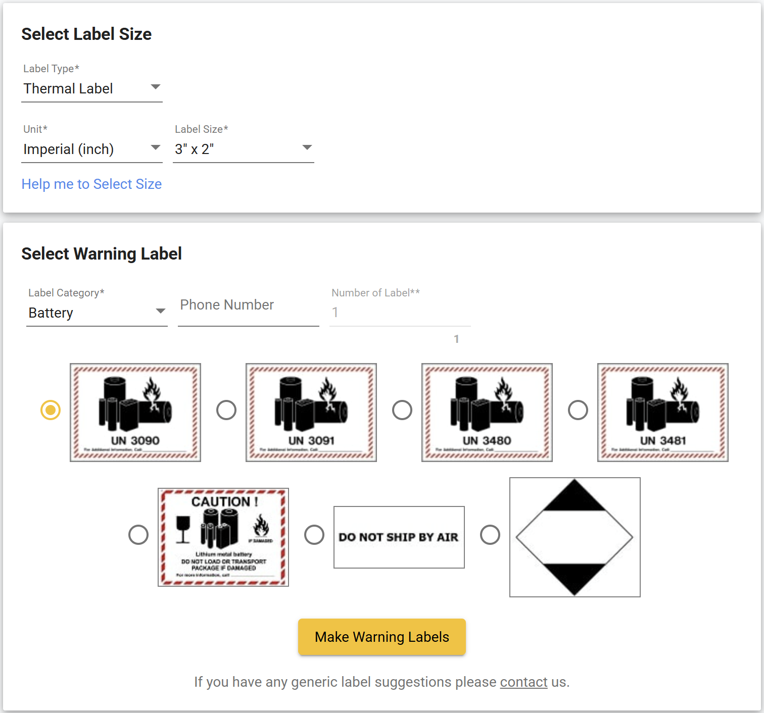 Warning Label Maker Steps